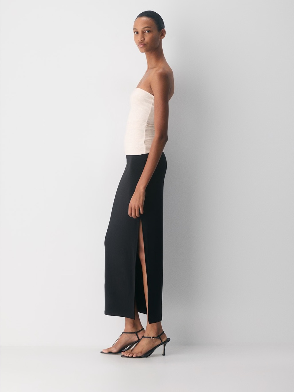 NWT Aritzia Casual Contour Hi-Hip Tube Top - Heather Light Oatmeal - Size Medium - Picture 3 of 7